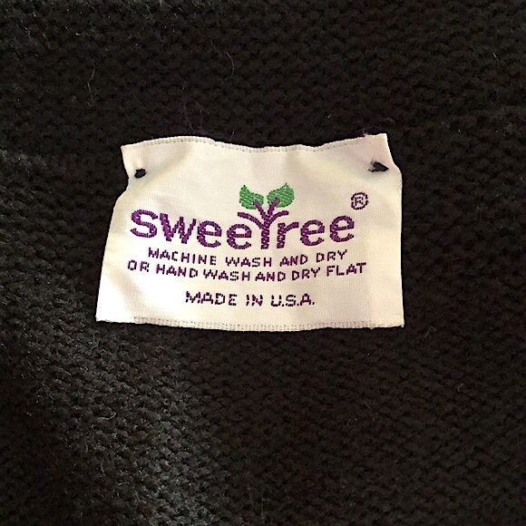 Vintage Black Sweater Open Front Cardigan SweeTree XL - Picture 4 of 5